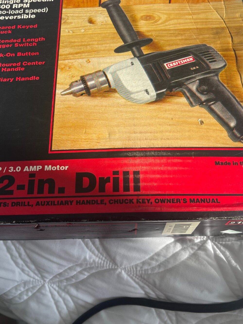 Craftsman 1/2" Drill Single Speed Reversible Corded